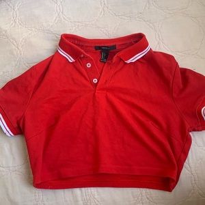 Forever 21 read collard crop top